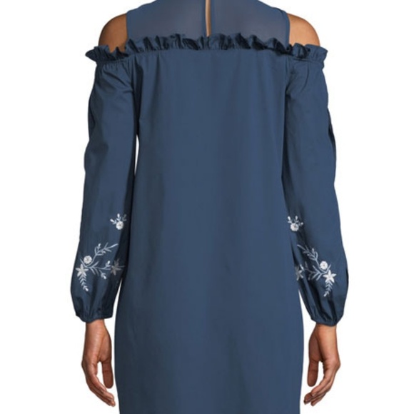 Cold-Shoulder Embroidered-Sleeve Dress - Picture 7 of 8